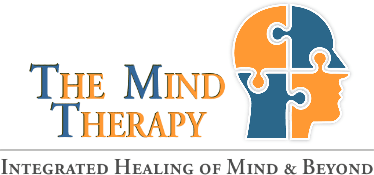 The Mind Therapy wellness centre logo featuring a human head with puzzle pieces, symbolizing integrated healing of mind and beyond